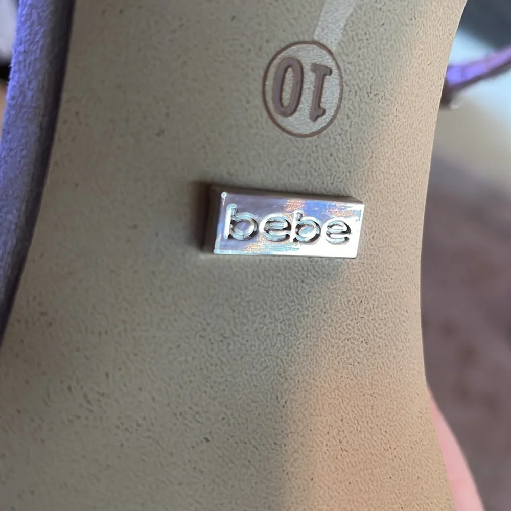 Bebe Areli Silver Platform Block Heels - Picture 4 of 12